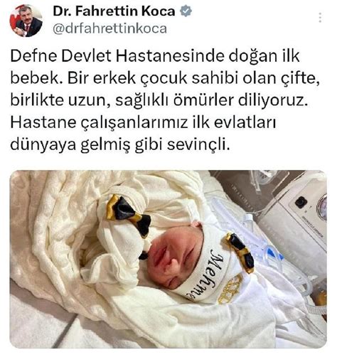 Sağlık Bakanı Fahrettin Koca: Hatay Eğitim ve Araştırma Hastanemizde ilk doğum gerçekleşti